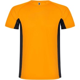 Shanghai sportowa koszulka dziecięca z krótkim rękawem fluor orange, czarny
