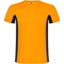 Shanghai sportowa koszulka dziecięca z krótkim rękawem fluor orange, czarny