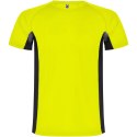 Shanghai sportowa koszulka dziecięca z krótkim rękawem fluor yellow, czarny