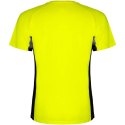 Shanghai sportowa koszulka dziecięca z krótkim rękawem fluor yellow, czarny