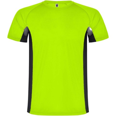 Shanghai sportowa koszulka męska z krótkim rękawem fluor green, czarny