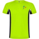 Shanghai sportowa koszulka męska z krótkim rękawem fluor green, czarny