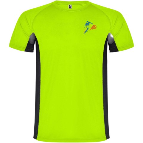 Shanghai sportowa koszulka męska z krótkim rękawem fluor green, czarny