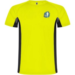 Shanghai sportowa koszulka męska z krótkim rękawem fluor yellow, czarny