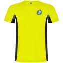 Shanghai sportowa koszulka męska z krótkim rękawem fluor yellow, czarny