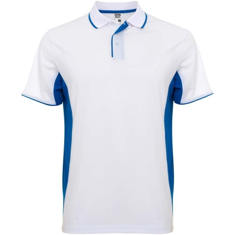 Montmelo koszulka polo unisex z krótkim rękawem biały, błękit królewski (R04218Q1)
