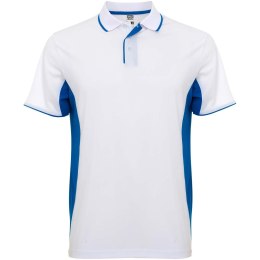 Montmelo koszulka polo unisex z krótkim rękawem biały, błękit królewski (R04218Q2)