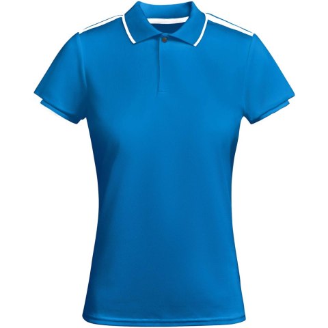 Tamil sportowa koszulka damska polo z krótkim rękawem błękit królewski, biały