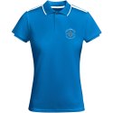 Tamil sportowa koszulka damska polo z krótkim rękawem błękit królewski, biały