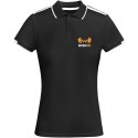 Tamil sportowa koszulka damska polo z krótkim rękawem czarny, biały