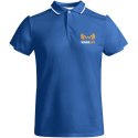 Tamil sportowa koszulka męska polo z krótkim rękawem błękit królewski, biały Tamil sportowa koszulka męska polo z krótkim rękawem błękit królewski, biały