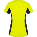 Shanghai sportowa koszulka damska z krótkim rękawem fluor yellow, czarny