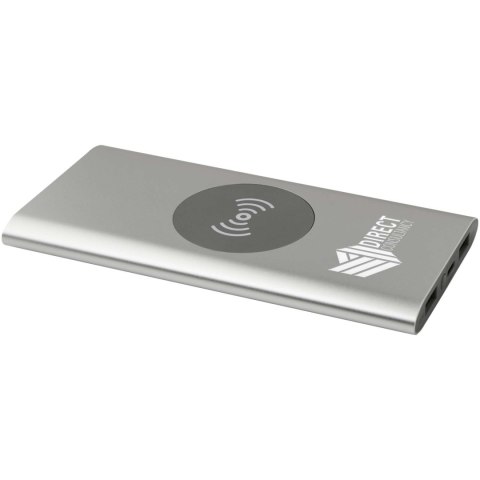 Juice bezprzewodowy powerbank o pojemności 8000 mAh Type-C z aluminium pochodzącego z recyklingu srebrny Juice bezprzewodowy powerbank o pojemności 8000 mAh Type-C z aluminium pochodzącego z recyklingu srebrny