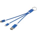 Metal kabel do ładowania 4 w 1 z aluminium z recyklingu z łańcuchem do kluczy błękit królewski Metal kabel do ładowania 4 w 1 z aluminium z recyklingu z łańcuchem do kluczy błękit królewski