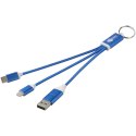 Metal kabel do ładowania 4 w 1 z aluminium z recyklingu z łańcuchem do kluczy błękit królewski Metal kabel do ładowania 4 w 1 z aluminium z recyklingu z łańcuchem do kluczy błękit królewski