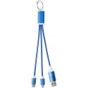 Metal kabel do ładowania 4 w 1 z aluminium z recyklingu z łańcuchem do kluczy błękit królewski Metal kabel do ładowania 4 w 1 z aluminium z recyklingu z łańcuchem do kluczy błękit królewski