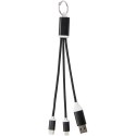 Metal kabel do ładowania 4 w 1 z aluminium z recyklingu z łańcuchem do kluczy czarny Metal kabel do ładowania 4 w 1 z aluminium z recyklingu z łańcuchem do kluczy czarny