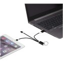 Metal kabel do ładowania 4 w 1 z aluminium z recyklingu z łańcuchem do kluczy czarny Metal kabel do ładowania 4 w 1 z aluminium z recyklingu z łańcuchem do kluczy czarny