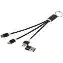 Metal kabel do ładowania 4 w 1 z aluminium z recyklingu z łańcuchem do kluczy czarny Metal kabel do ładowania 4 w 1 z aluminium z recyklingu z łańcuchem do kluczy czarny
