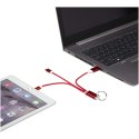 Metal kabel do ładowania 4 w 1 z aluminium z recyklingu z łańcuchem do kluczy czerwony Metal kabel do ładowania 4 w 1 z aluminium z recyklingu z łańcuchem do kluczy czerwony