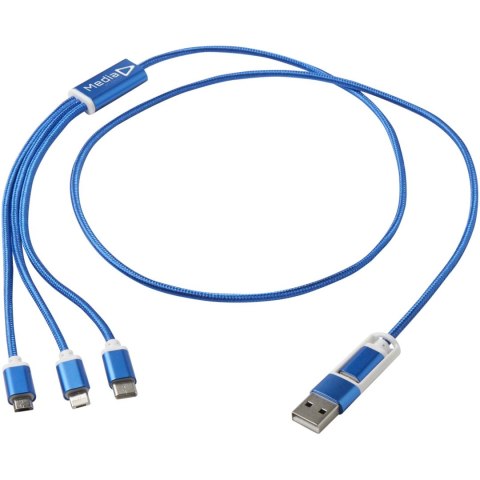 Versatile kabel do ładowania 5-1 z aluminium z recyklingu błękit królewski Versatile kabel do ładowania 5-1 z aluminium z recyklingu błękit królewski