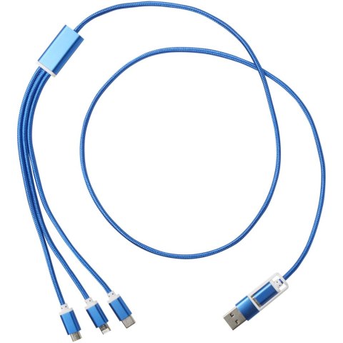 Versatile kabel do ładowania 5-1 z aluminium z recyklingu błękit królewski Versatile kabel do ładowania 5-1 z aluminium z recyklingu błękit królewski