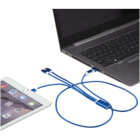 Versatile kabel do ładowania 5-1 z aluminium z recyklingu błękit królewski Versatile kabel do ładowania 5-1 z aluminium z recyklingu błękit królewski