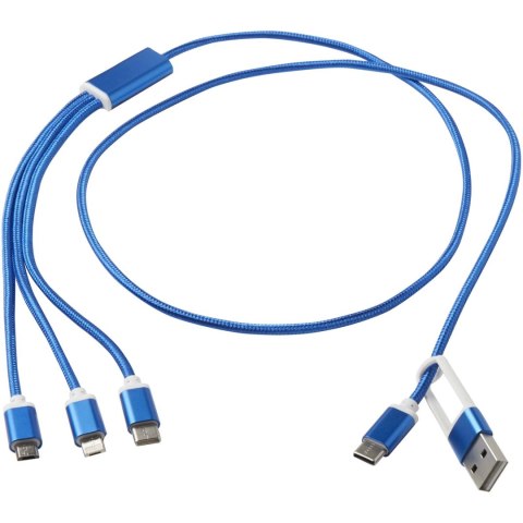 Versatile kabel do ładowania 5-1 z aluminium z recyklingu błękit królewski Versatile kabel do ładowania 5-1 z aluminium z recyklingu błękit królewski