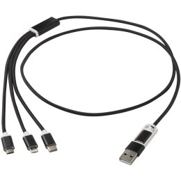Versatile kabel do ładowania 5-1 z aluminium z recyklingu czarny