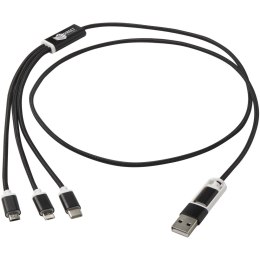 Versatile kabel do ładowania 5-1 z aluminium z recyklingu czarny