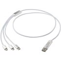 Versatile kabel do ładowania 5-1 z aluminium z recyklingu srebrny Versatile kabel do ładowania 5-1 z aluminium z recyklingu srebrny