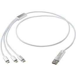 Versatile kabel do ładowania 5-1 z aluminium z recyklingu srebrny