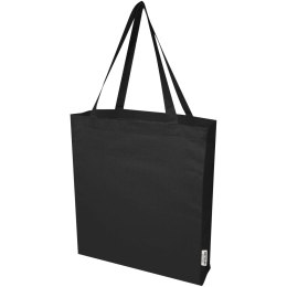 Madras torba na zakupy z bawełny z recyklingu z certyfikatem GRS 140 g/m² z dnem czarny
