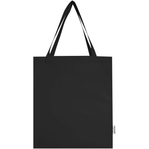 Madras torba na zakupy z bawełny z recyklingu z certyfikatem GRS 140 g/m² z dnem czarny Madras torba na zakupy z bawełny z recyklingu z certyfikatem GRS 140 g/m² z dnem czarny