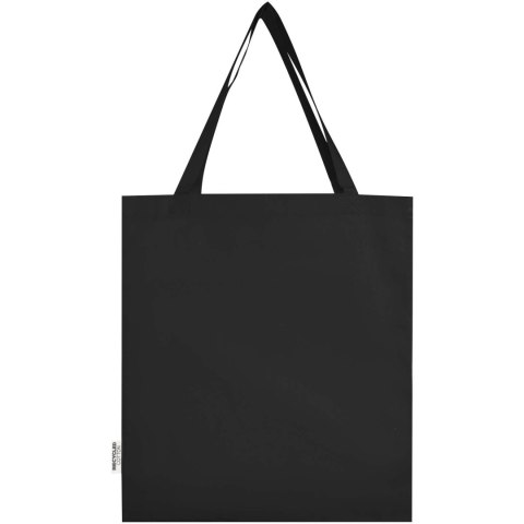Madras torba na zakupy z bawełny z recyklingu z certyfikatem GRS 140 g/m² z dnem czarny Madras torba na zakupy z bawełny z recyklingu z certyfikatem GRS 140 g/m² z dnem czarny