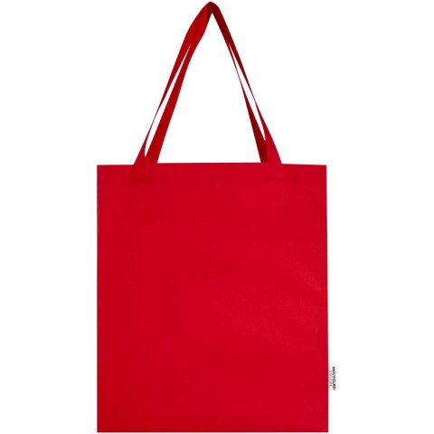 Madras torba na zakupy z bawełny z recyklingu z certyfikatem GRS 140 g/m² z dnem czerwony Madras torba na zakupy z bawełny z recyklingu z certyfikatem GRS 140 g/m² z dnem czerwony