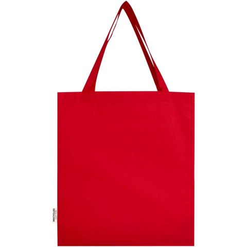 Madras torba na zakupy z bawełny z recyklingu z certyfikatem GRS 140 g/m² z dnem czerwony Madras torba na zakupy z bawełny z recyklingu z certyfikatem GRS 140 g/m² z dnem czerwony