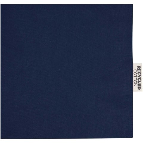 Madras torba na zakupy z bawełny z recyklingu z certyfikatem GRS 140 g/m² z dnem granatowy Madras torba na zakupy z bawełny z recyklingu z certyfikatem GRS 140 g/m² z dnem granatowy
