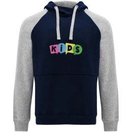 Badet dziecięca dwukolorowa bluza z kapturem navy blue, szary melanż
