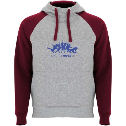 Badet dziecięca dwukolorowa bluza z kapturem szary melanż, garnet Badet dziecięca dwukolorowa bluza z kapturem szary melanż, garnet