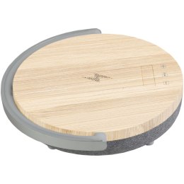 Prixton głośnik Bluetooth® 10 W 4 w 1 ze światłem LED i podstawą do ładowania bezprzewodowego drewno