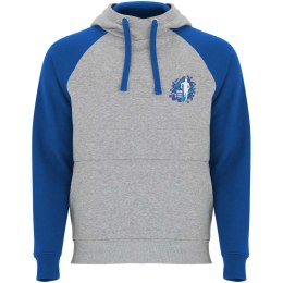 Badet dwukolorowa bluza z kapturem unisex szary melanż, błękit królewski