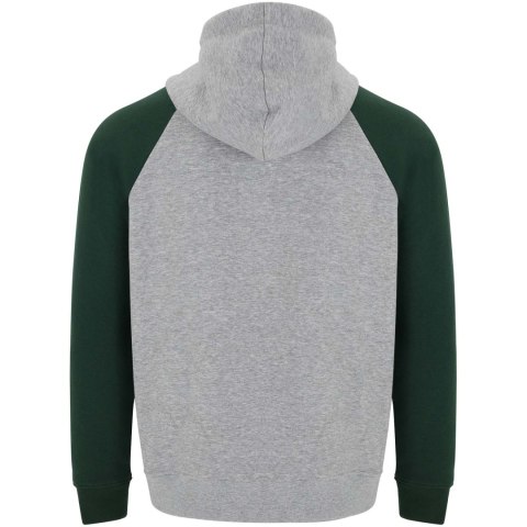 Badet dwukolorowa bluza z kapturem unisex szary melanż, butelkowa zieleń Badet dwukolorowa bluza z kapturem unisex szary melanż, butelkowa zieleń