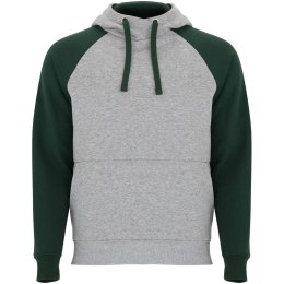 Badet dwukolorowa bluza z kapturem unisex szary melanż, butelkowa zieleń