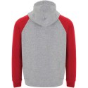 Badet dwukolorowa bluza z kapturem unisex szary melanż, czerwony
