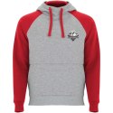 Badet dwukolorowa bluza z kapturem unisex szary melanż, czerwony Badet dwukolorowa bluza z kapturem unisex szary melanż, czerwony