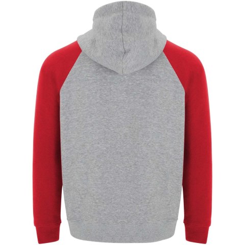 Badet dwukolorowa bluza z kapturem unisex szary melanż, czerwony Badet dwukolorowa bluza z kapturem unisex szary melanż, czerwony