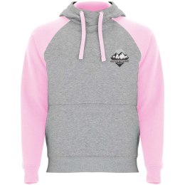 Badet dwukolorowa bluza z kapturem unisex szary melanż, jasnoróżowy