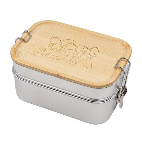 Double lunch box Alcora, srebrny Double lunch box Alcora, srebrny
