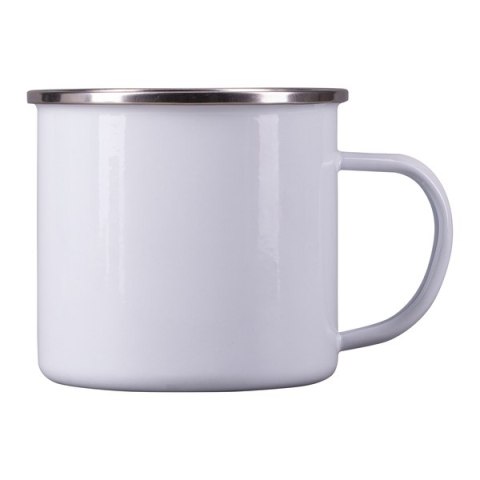 Kubek emaliowany z powłoką sublimacyjną Odis 500 ml, biały Kubek emaliowany z powłoką sublimacyjną Odis 500 ml, biały